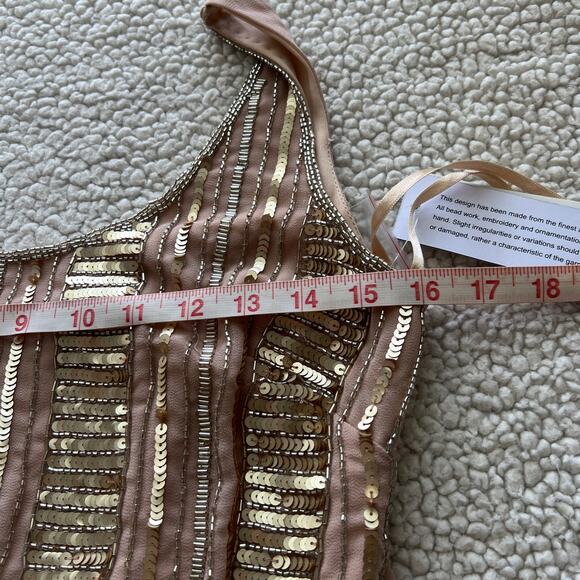 Aidan Mattox Rose Gold Short Sequin Evening Dress 4 - Picture 9 of 12